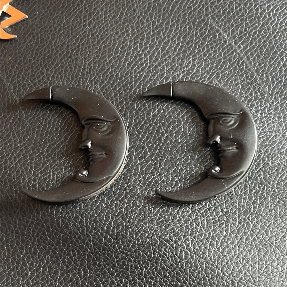 Killstar Black Crescent Moon Earrings